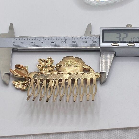 Vintage Euro Disney Hair Comb, Orange Flower Hair Comb, Hair Jewelry main image 2